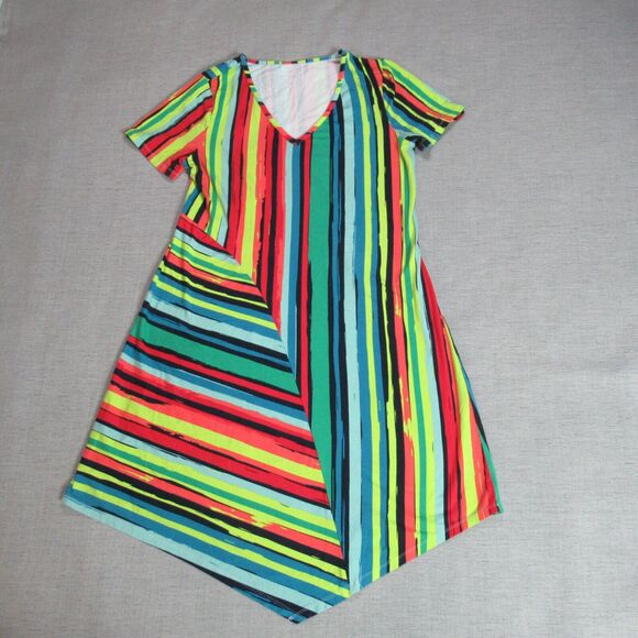 Soft Surroundings Dresses & Skirts - Soft Surroundings Dress Womens Sz M Multicolor Graphic Shift Mod Coastal Resort